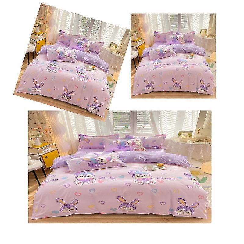 Luxury 4 Piece Set Bedding printed Quilt Cove Fitted Sheet Pillowcase Color Y