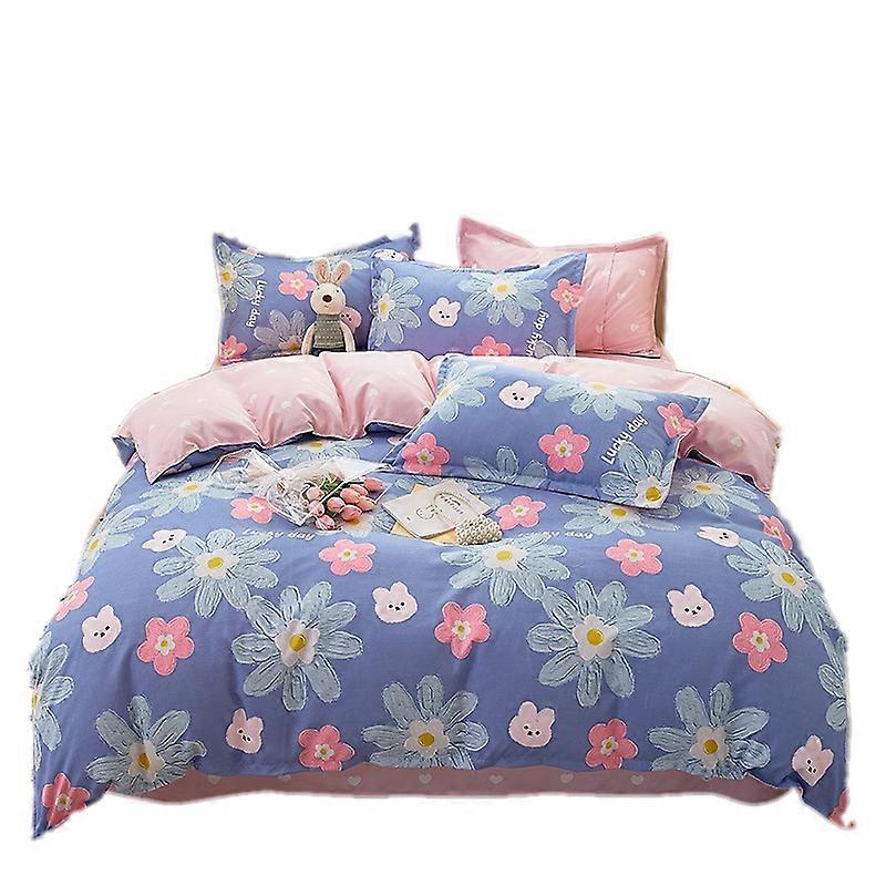 Flower Pattern Cotton 4pcs/3pcs Duvet Covers Bed sheets with Pillowcase Beding Set