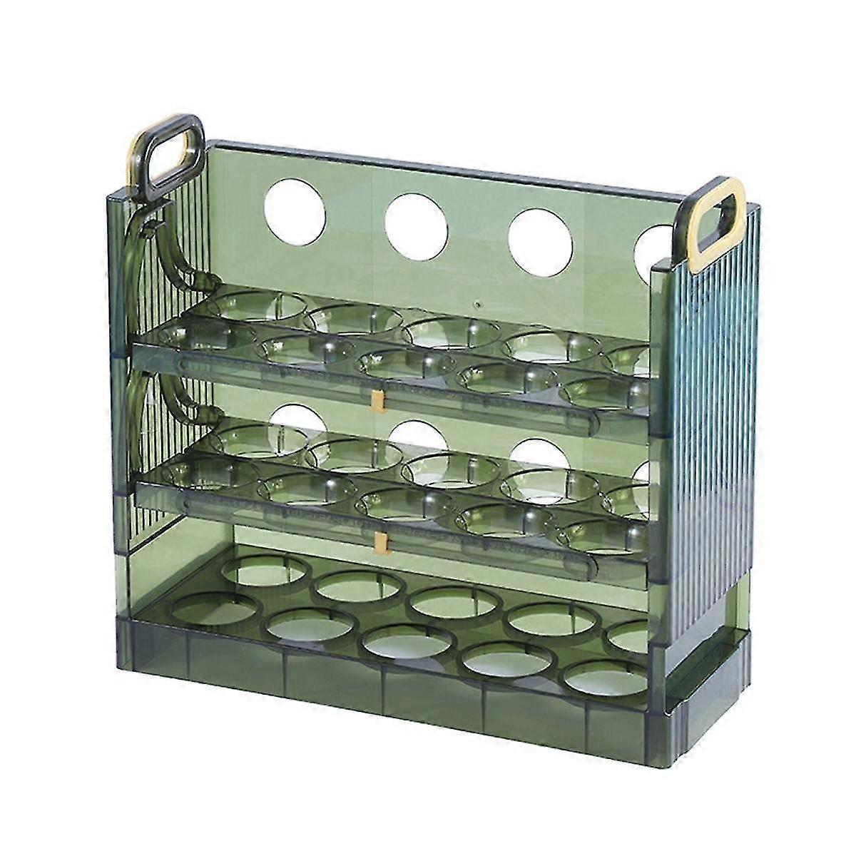 30 Grids Egg Storage Box Egg Case Holder Large Capacity Egg Tray Organizer With Handle Egg Container For Refrigerator