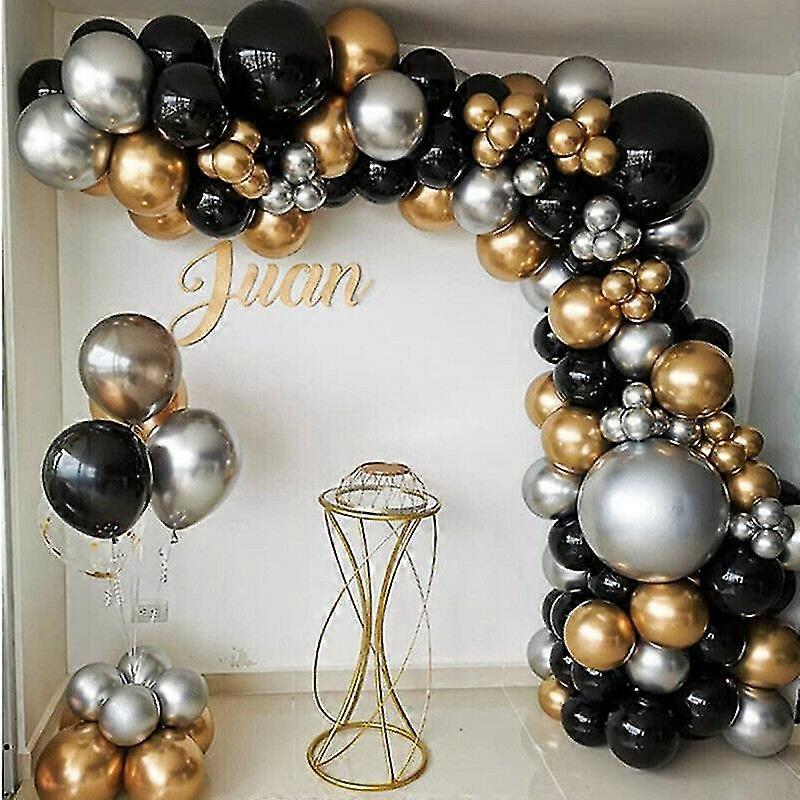 Chrome Black Gold Balloons Arch Kit For Party Decor