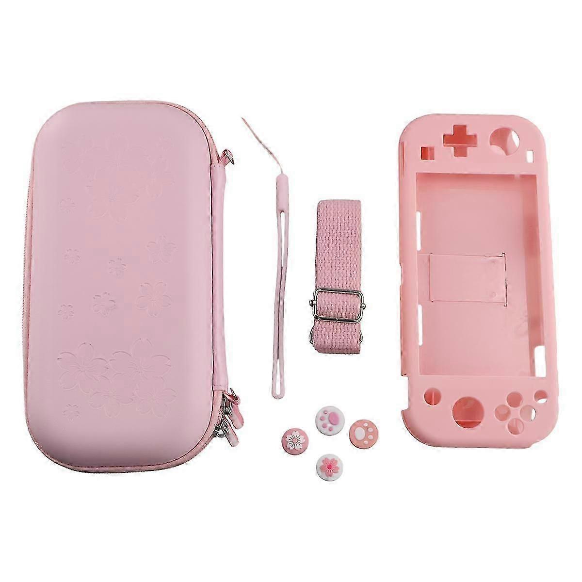Pink Carrying Case Compatible With , Portable Bag For Switch Lite With Storage