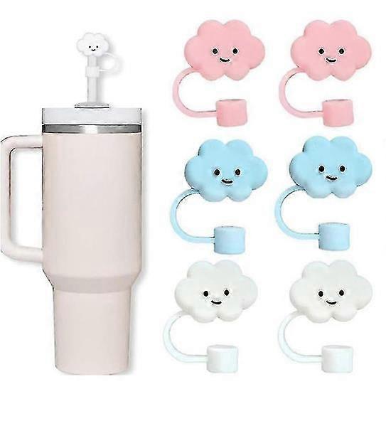 أغطية القش ، غطاء غطاء من القش السحابي اللطيف من السيليكون لكأس ستانلي ، غطاء واقي من قش المشروبات الغازية قابل لإعادة الاستخدام بهلوان مقاوم للغبار سدادة علوية