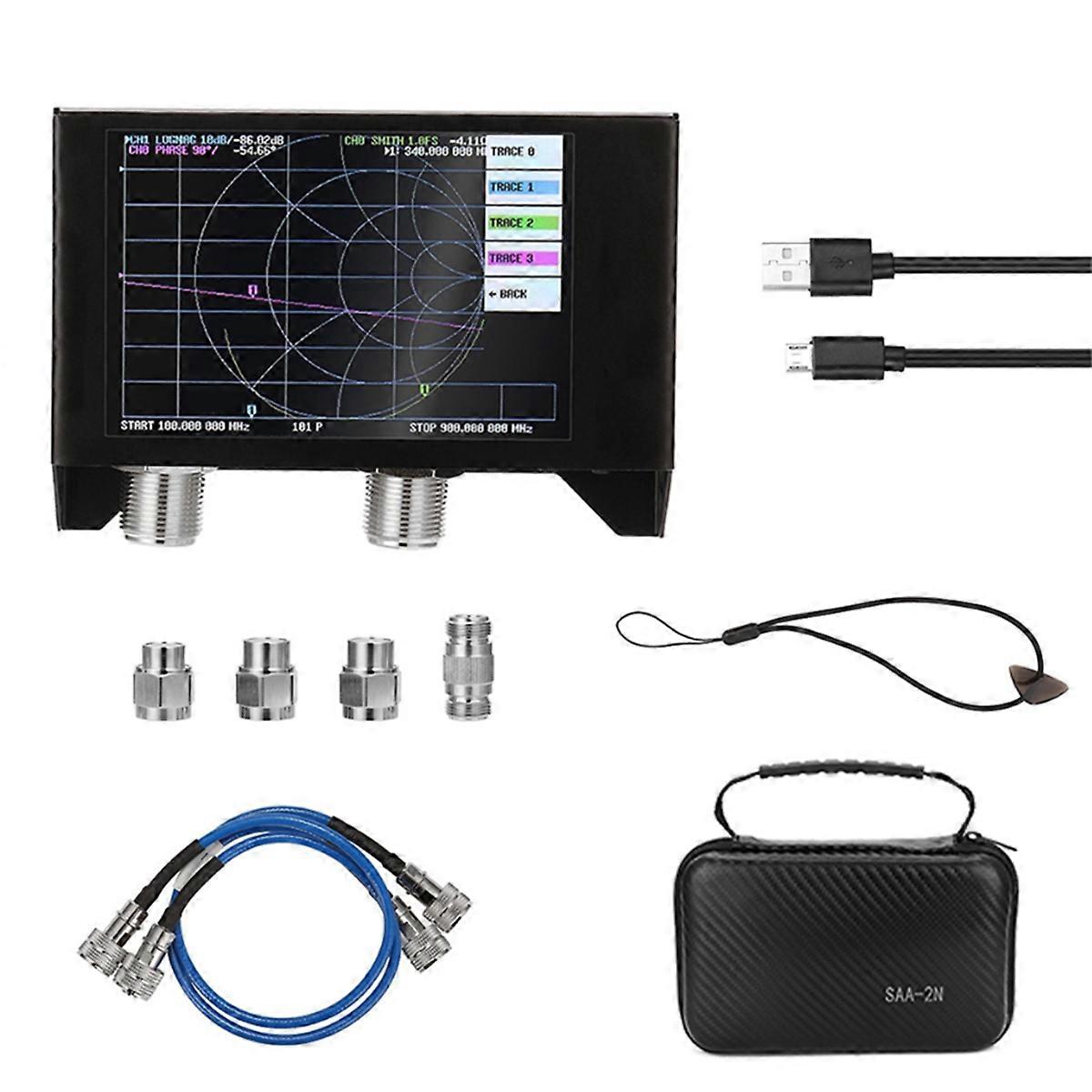 3G Vector Network Analyzer, 4.0 Inch Touch Screen SAA-2N Antenna Analyzer Shortwave with Iron Case