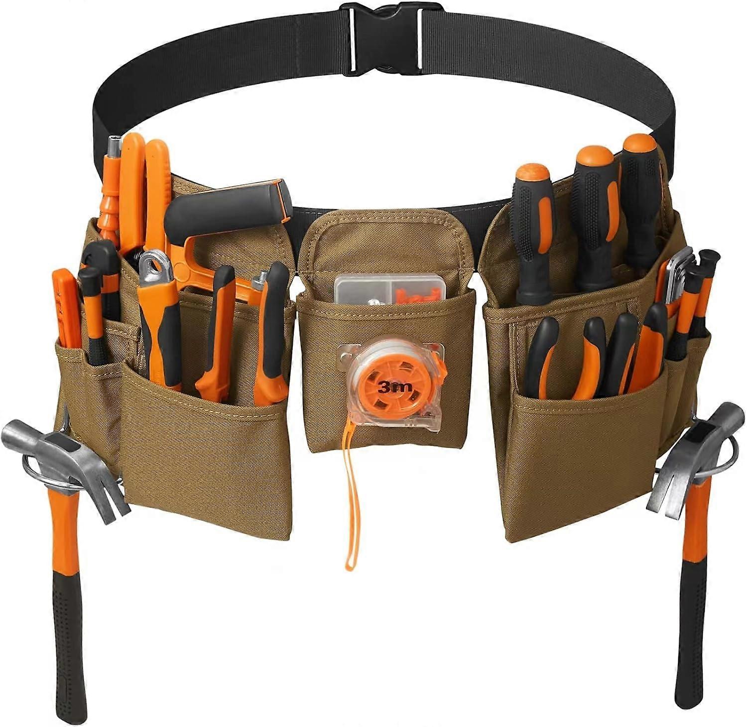 19 Pocket Tool Belt Adjustable Utility Design for Professionals Heavy-Duty Fabric Large Size Multi-Tool Organizer