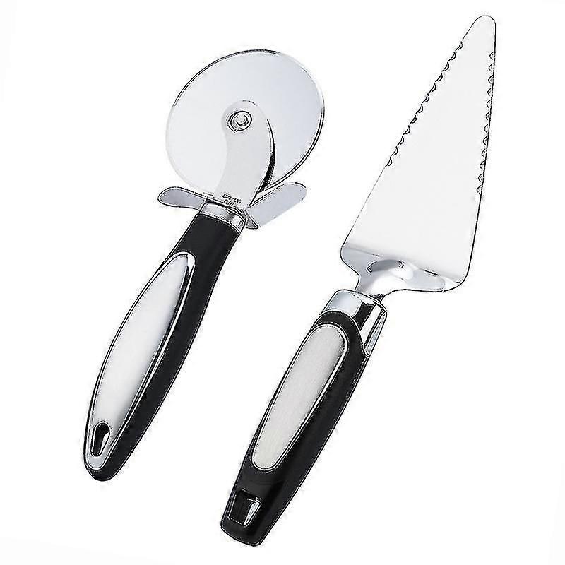 Jinyi Less Steel Pie Server Pizza Cake Slicerslicer Divider,cutting Spatula With Serrated Eds(2pcs, Silver)