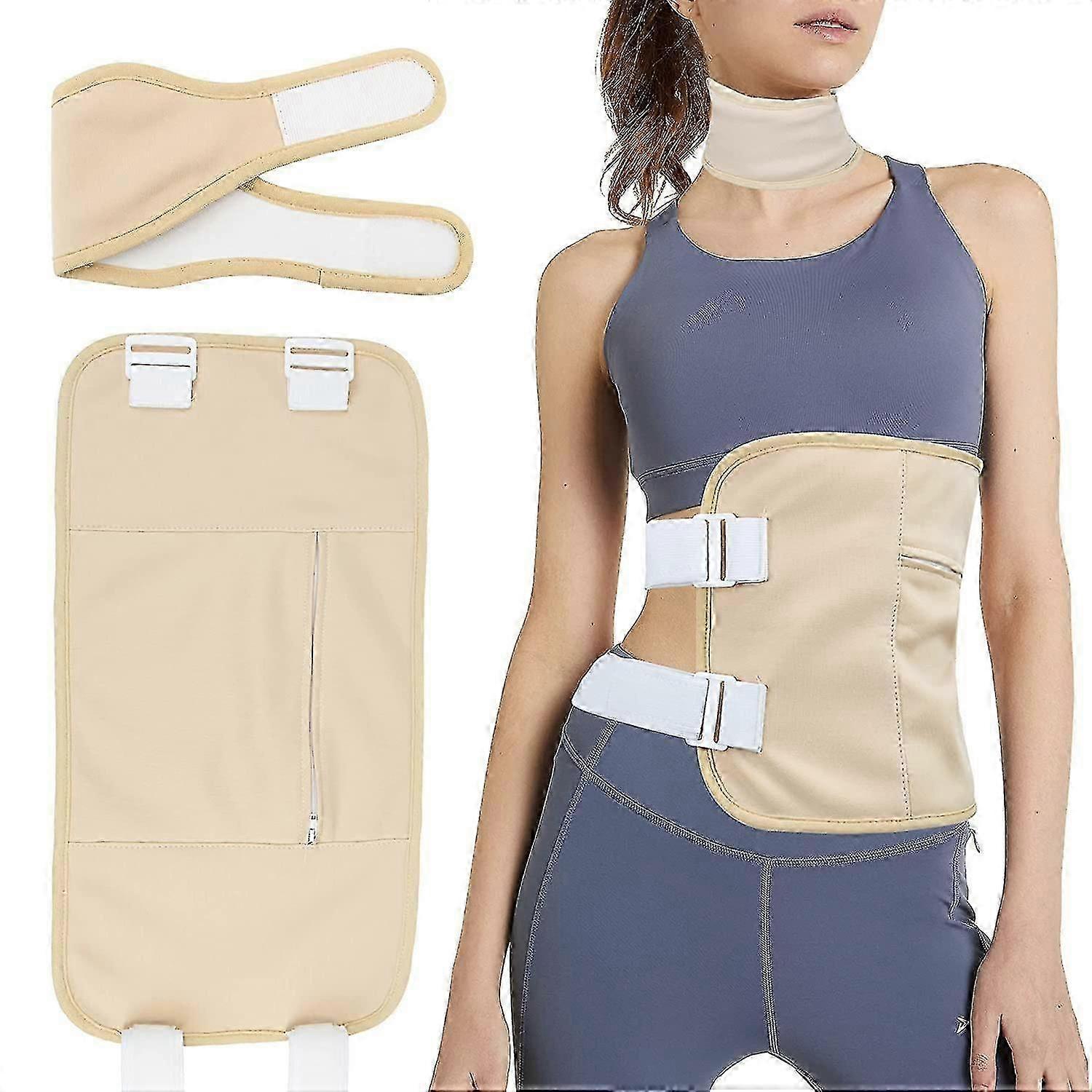 طقم حزمة زيت الخروع للخصر والرقبة ، تغليف حزمة زيت الخروع العضوي مع حزام وجيب قابل للتعديل ، حزم زيت الخروع القابلة لإعادة الاستخدام للتخلص من سموم الكبد ، المعونة