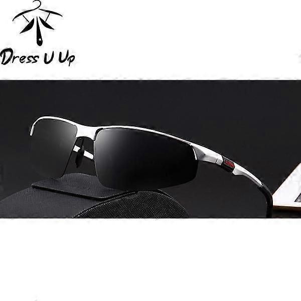DRESS U UP Men Sunglasses Polarized Vintage Rectangle Metal Frame Sun Glass uv protection