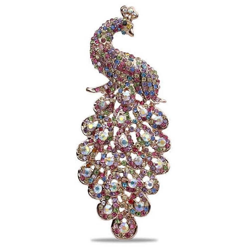 Rhinestone Peacock Brooch for Women