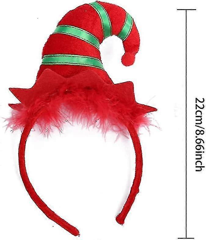 Noel ve Tatil Partileri için 3d Şapka Tasarımları ile 2 Adet Noel Kafa Bandı, Çok Renkli Elf Şapka Kafa Bandı