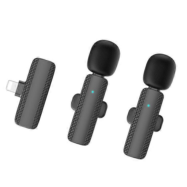 Wireless Lavalier Lapel Microphone Compatible For iPhone (2 Microphones+1 Receiver) Wireless Microphone for Video Recording