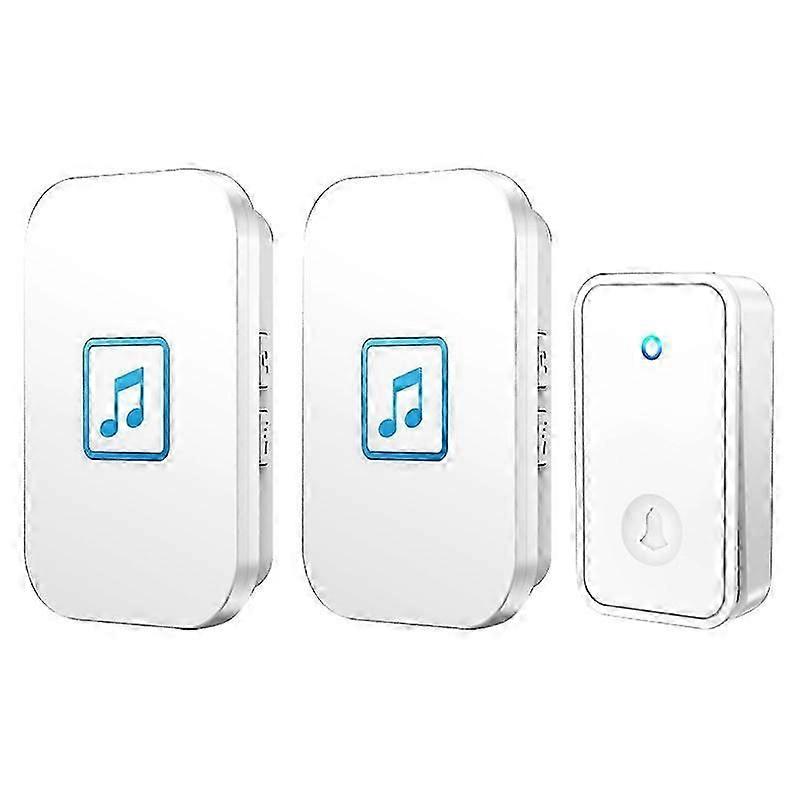 Type C CACAZI FA86elf-Poweredmart Wireless Doorbellet with Transmitter + 2 Receiver Doorbell