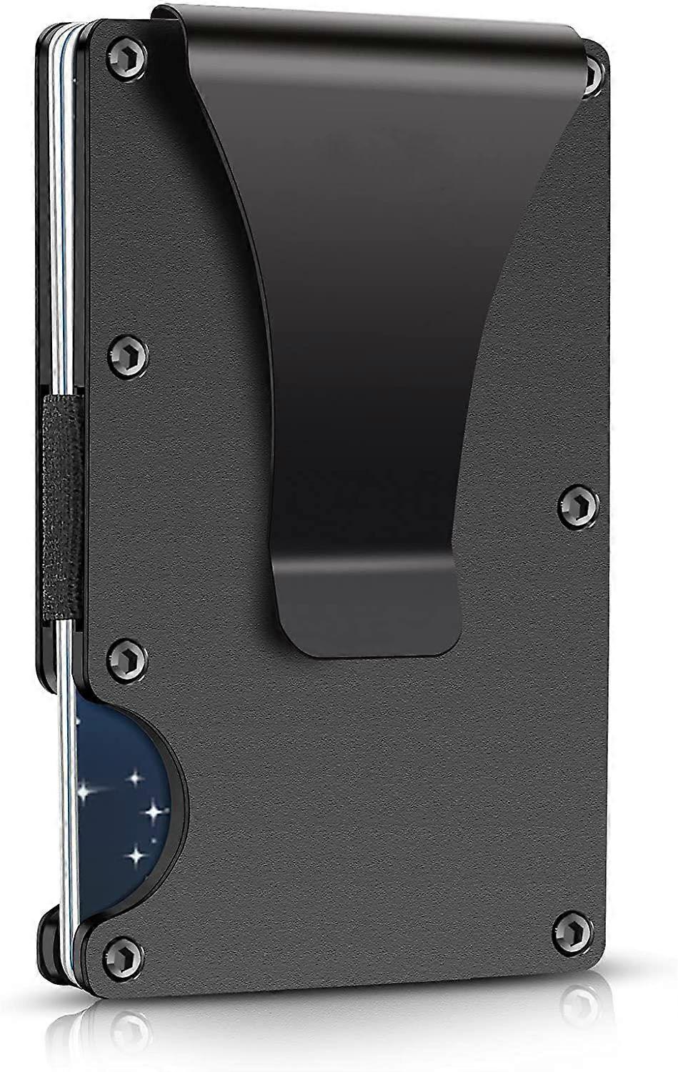 Minimalist Metal RFID Blocking Wallet - Slim Cash Strap Wallet for Men