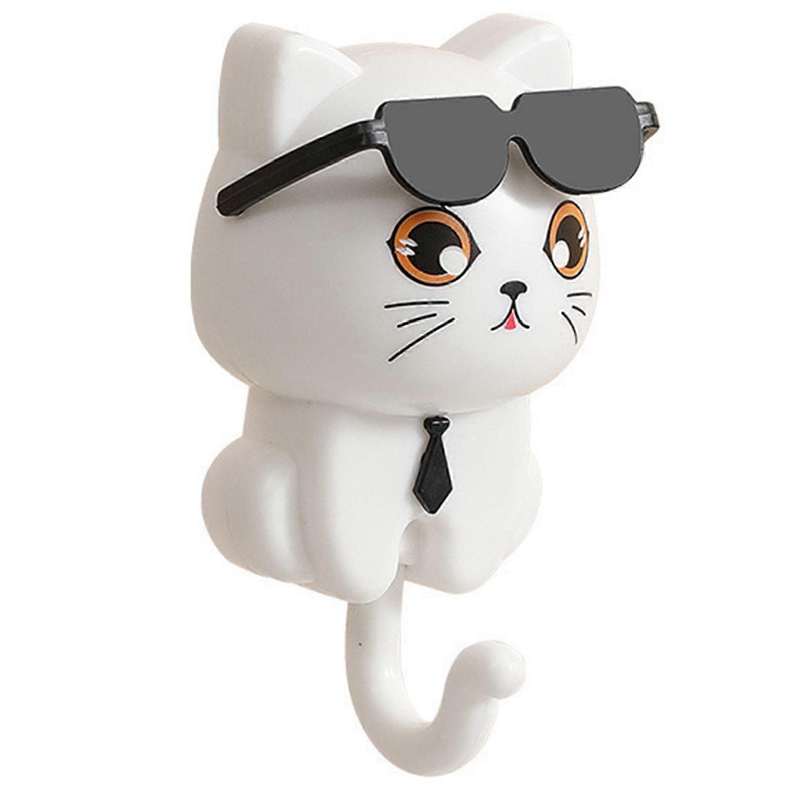 Cute Adhesive Coat Hooks Whimsical Sunglasses Storage Rack for Towel Hat Coat Home Utility Wall Decorations