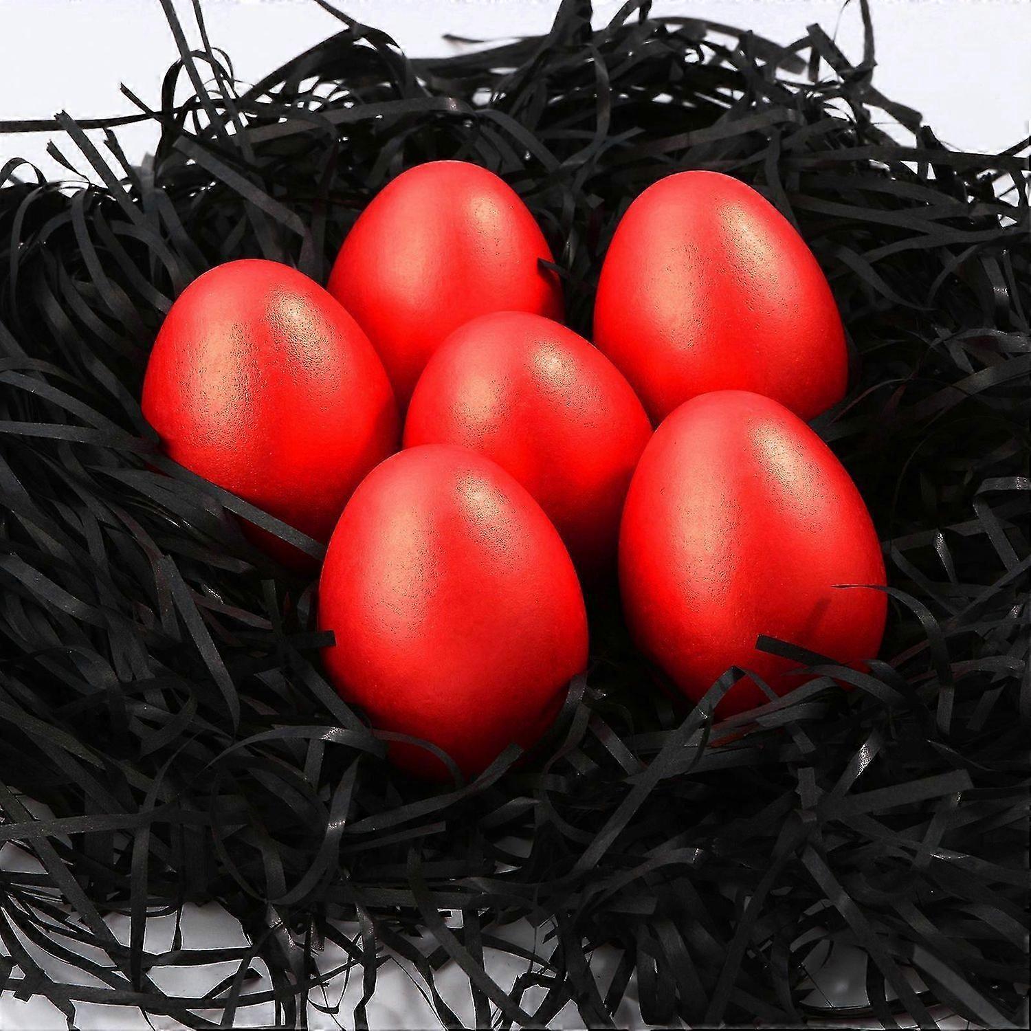 Simulation Easter Eggs Wooden Fake Eggs 2.3 Inch Eggs 6Pcs