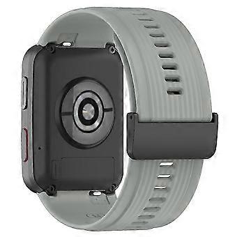 Para reloj D Correa de reloj ajustable de silicona+metal Muñeca flexible con hebilla gris