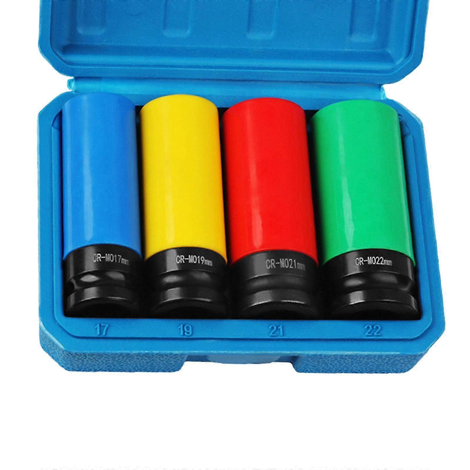 Thin Wall Impact Socket Set 17/19/21mm, Metric Wheel Lug Nut Spanner, Protective Sockets for Mechanics, Gift for Men Dad