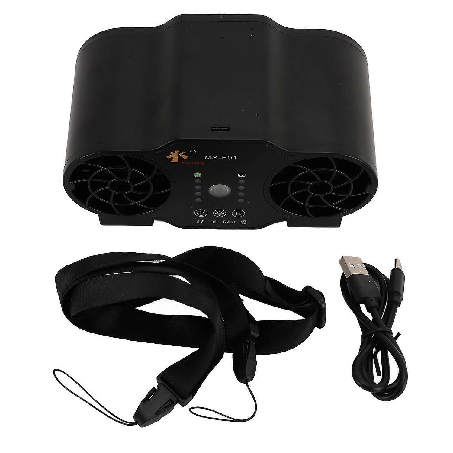Portable Waist Fan USB Rechargeable Powerful Airflow Portable Forward Reverse Cooling Fan for Outdoo