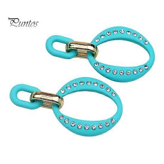 1 Pair Candy Color Hollow Geometric Oval Shape Dangle Earrings Rhinestones Inlaid Exaggerated Simple Women Drop Earrings Jewelry Gift