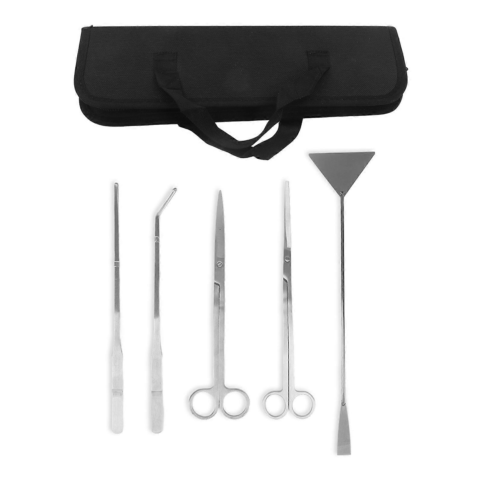 5-in-1 Aquarium Tool Set for Freshwater and Saltwater Tanks, Durable Stainless Steel, Includes Algae Scraper and Fish Net