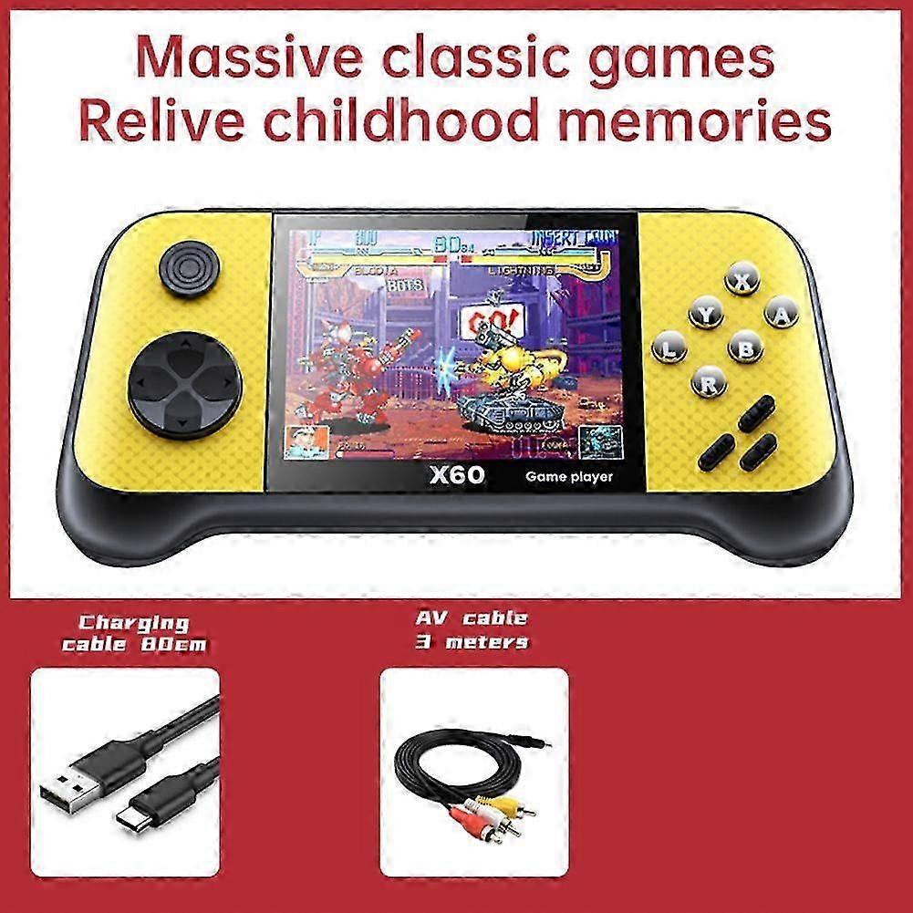 X60 3.5 Inch Console Games Emulators Handheld Game Player Retro Console Built-in 6000+ Games Support TF Card Expansion