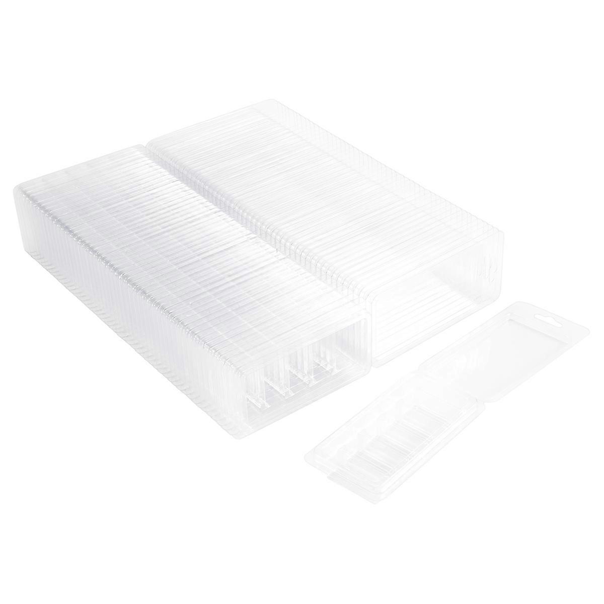 50 Pcs Wax Melt Containers, 5-Cavity Wax Melt Clamshell Molds,Clear Empty Plastic Wax Melt Mold for