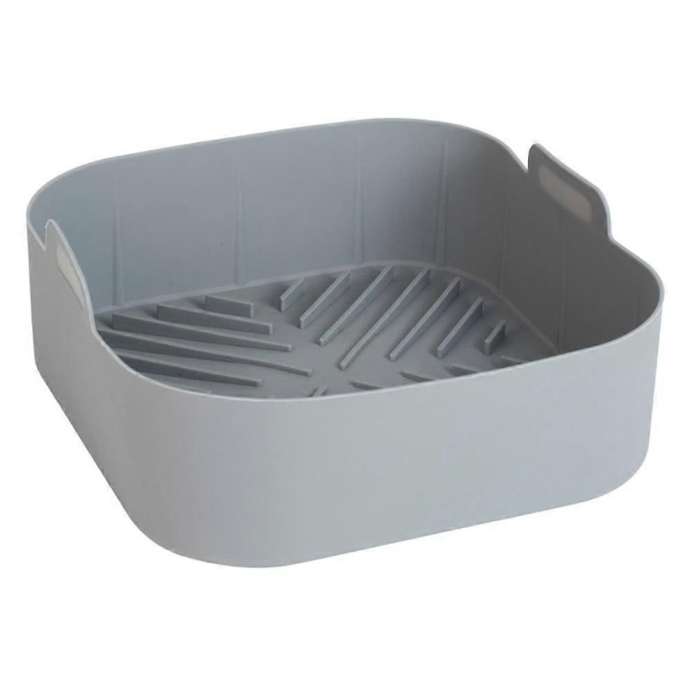 Reusable Airfryer Silicone Basket Oven Baking Tray Fried Pizza Chicken Basket Easy To Clean Air Fryer Liner Grey