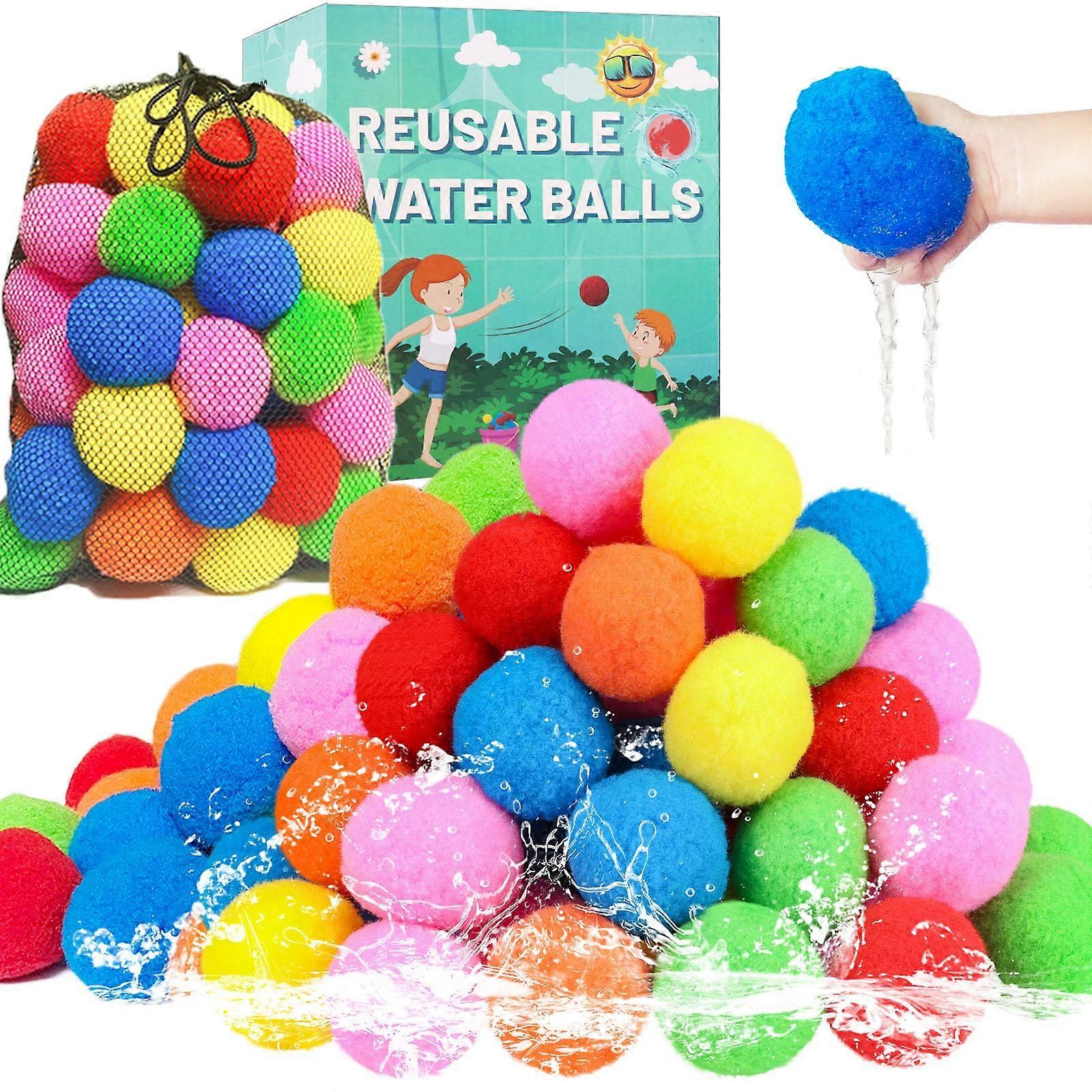 90 Pcs Reusable Water Balls - Multicolor Hydro Balls for Outdoor Games, Pool Fun and Party Activities