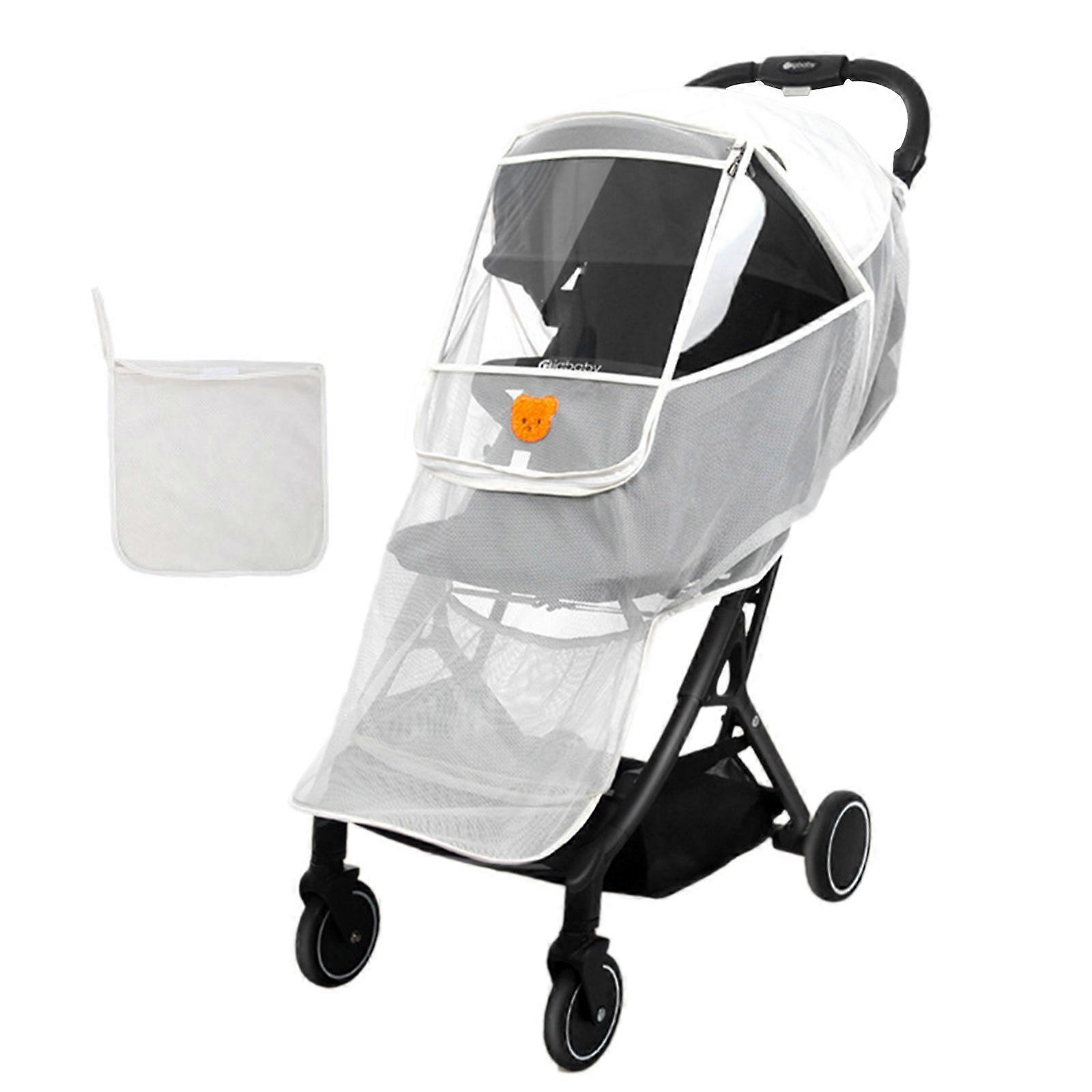 Portable Mosquito Net for Stroller Baby Stroller Sun-shade Stroller Mosquito Net Full-Cover Zipper Mesh Stroller Cover