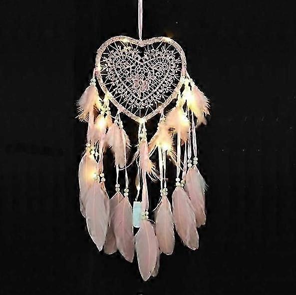 Hul hjerte drømmefanger med LED-lysfjær