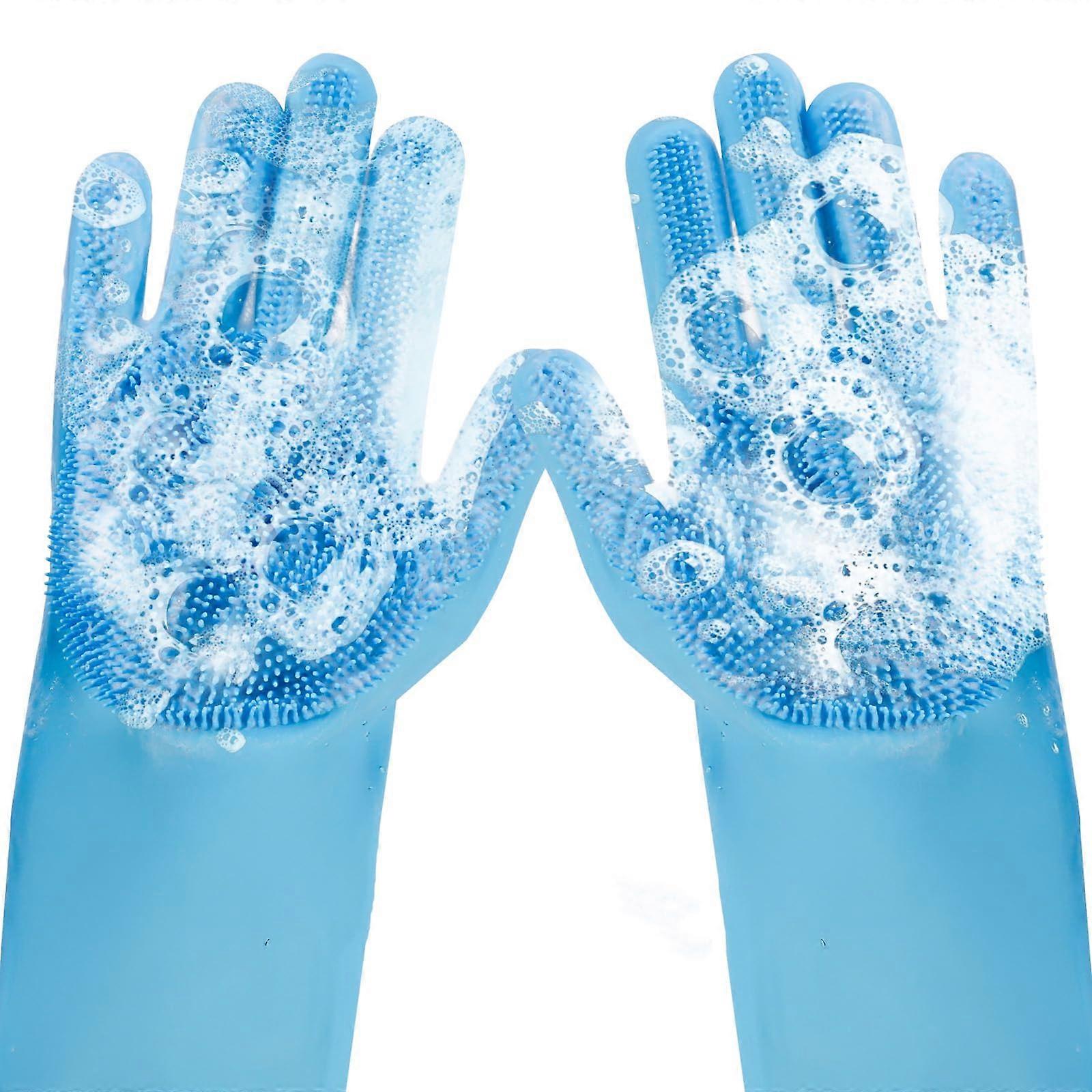 Reinforced Pet Grooming Gloves with 5-Finger Design for Bathing, Massaging, and Deshedding Dogs and Cats, Adjustable Size