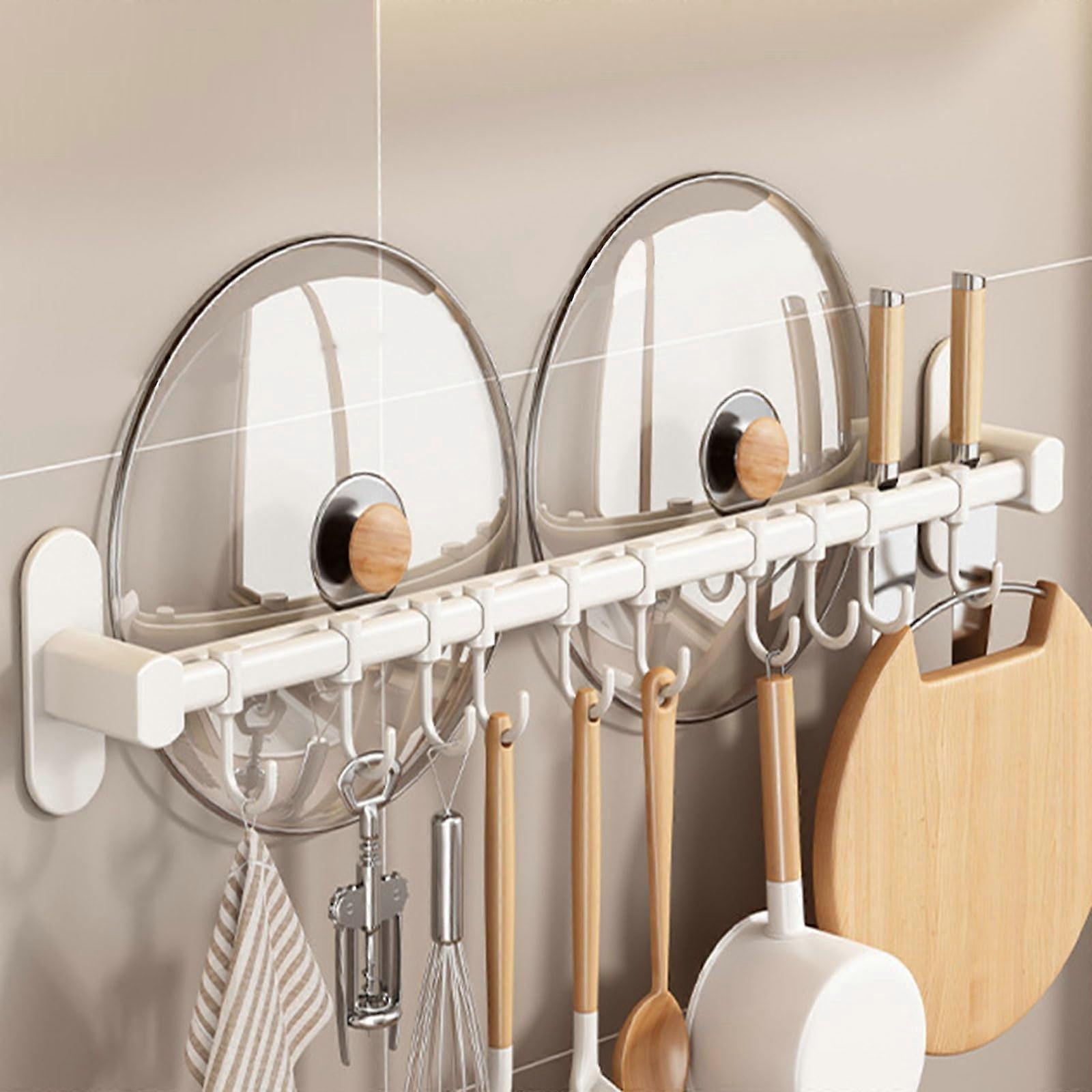 Kitchen Utensil Rack Wall Mount Space Saving Organizer Hooks for Kitchen