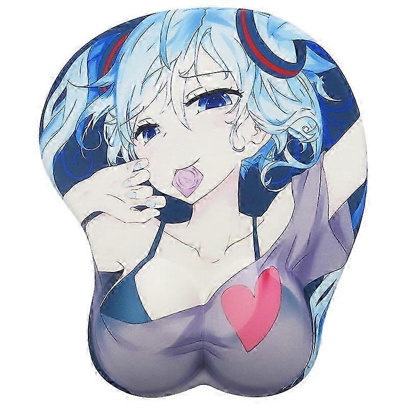 Non Slip Mouse Pad Wifu Mousepad Anime Gaming Pretty Funny Mouse Pad With Gel Wrist Support Purple