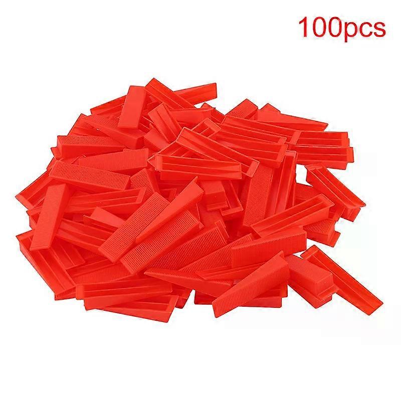 100Pcs/set Plastic Tile Spacers Reusable Positioning Clip Wall Flooring Red Leveler Wall Tile Leveling System Laying Tiling Tool