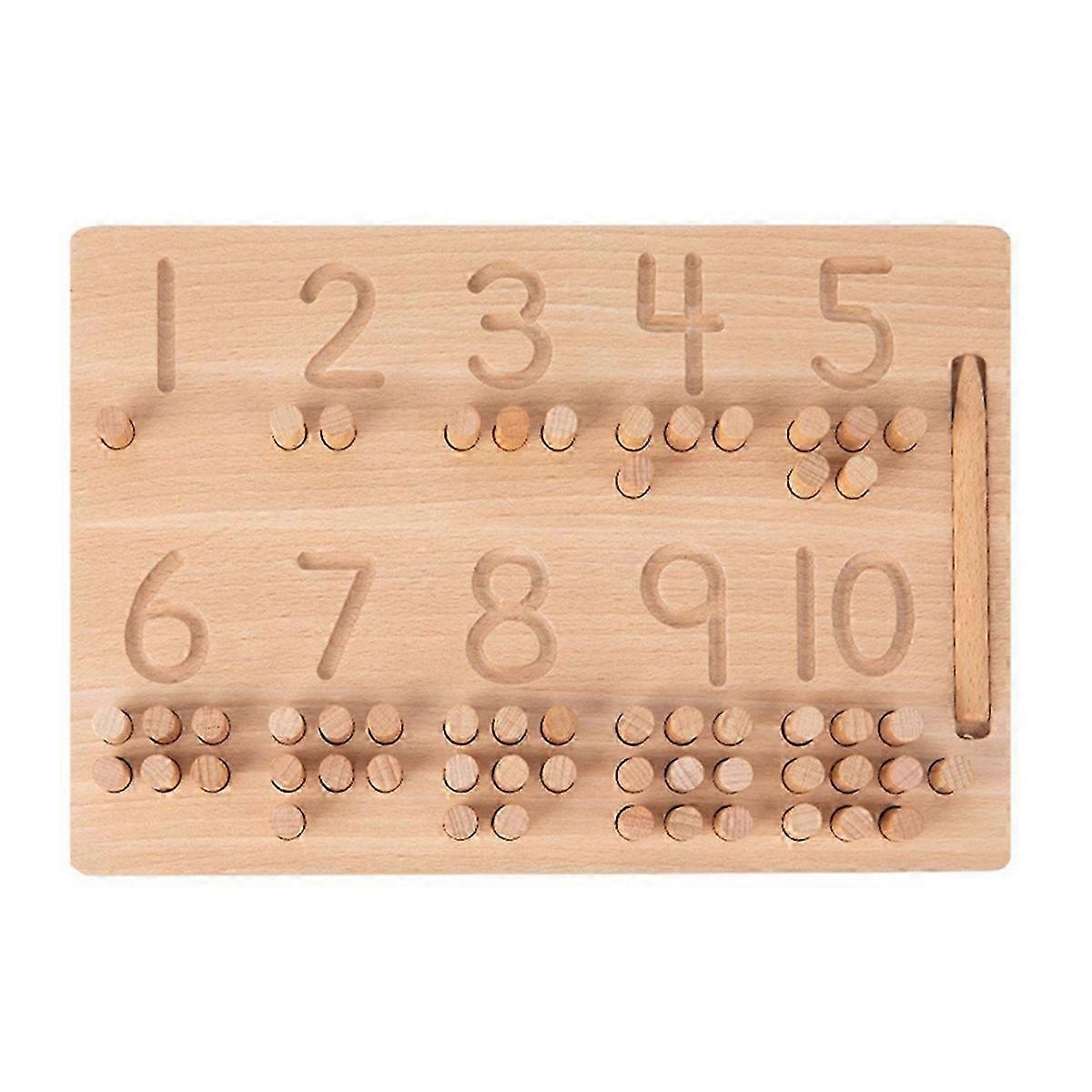 Pen Control & Blind Writing Training Board - Math Toys for Number Counting & Classification - Wooden