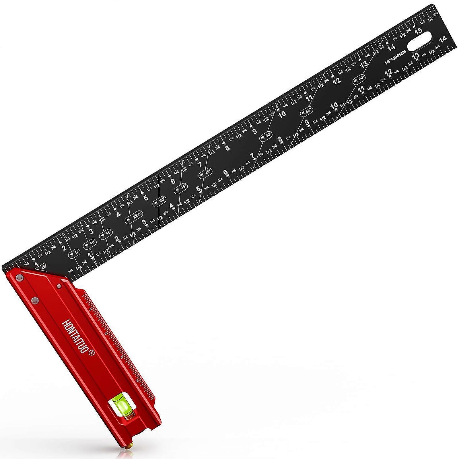 16' Carpenter Square Ruler,MultiAngle Scribe Mark,Right Angle Ruler Woodworking Square Layout Tool L Square