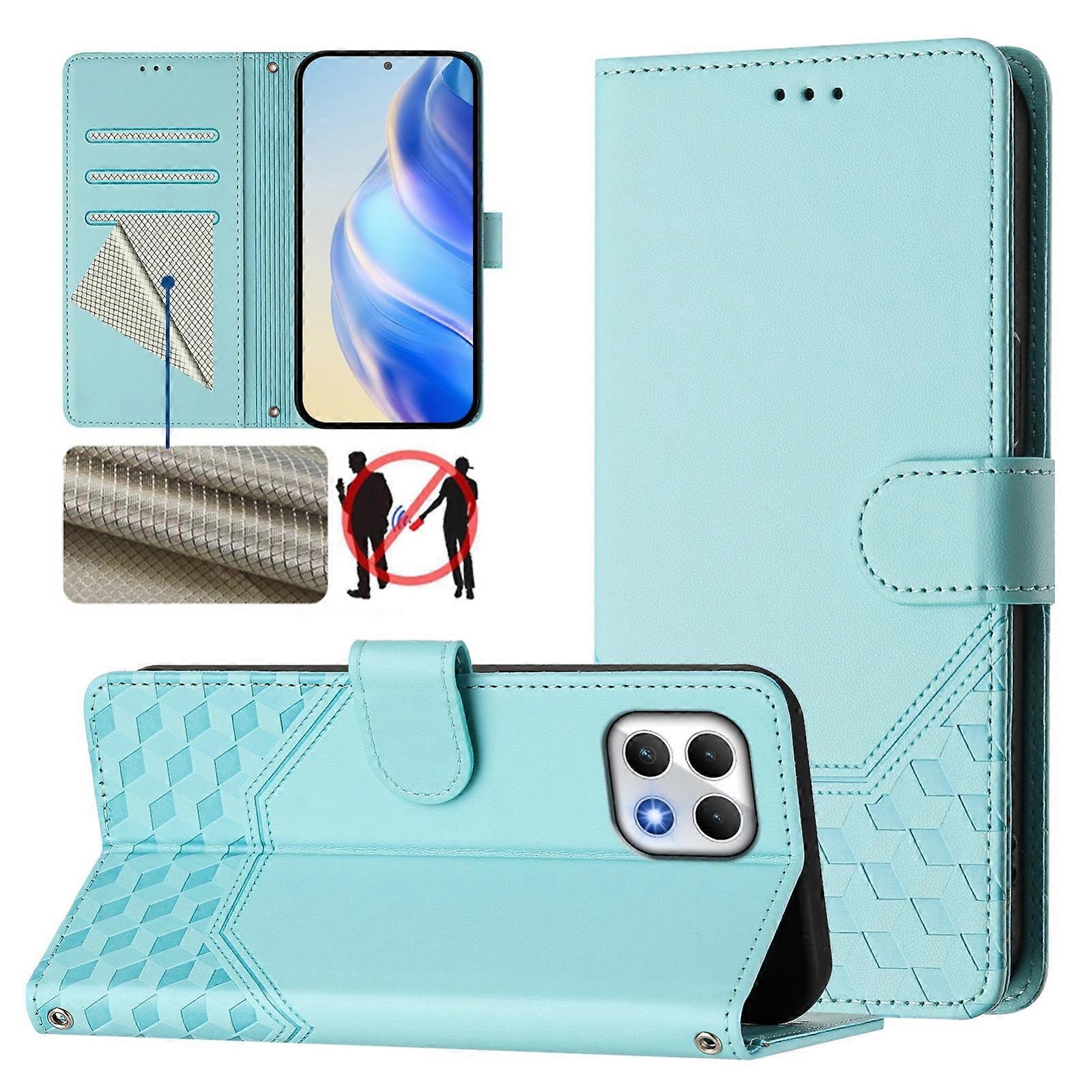 Honeycomb Embossing RFID Leather Phone Case