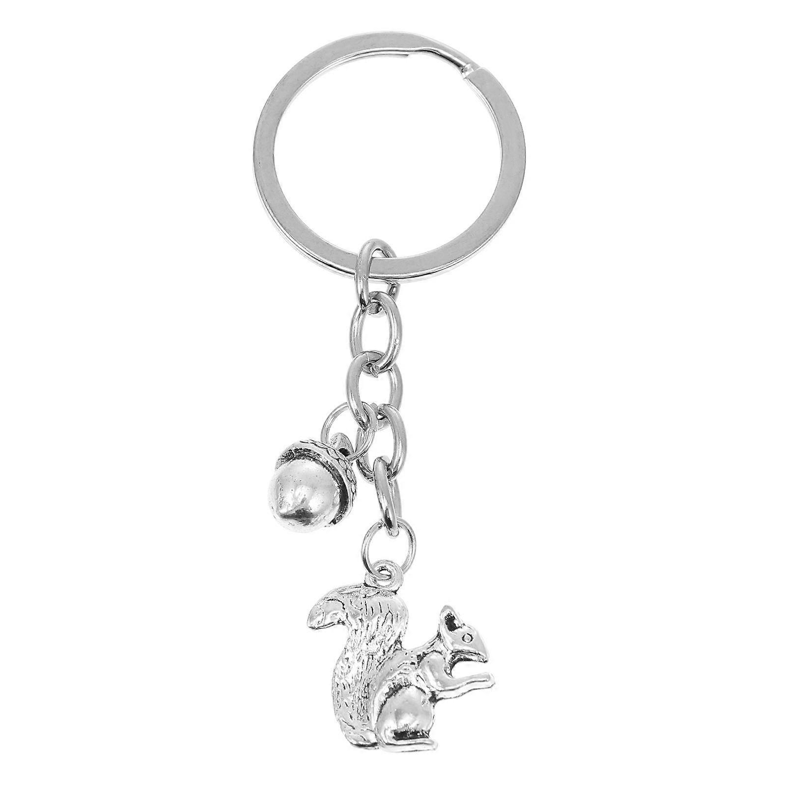 Lovely Squirrel and Pine Cone Key Chain as a Gift in Festivals (Silver)