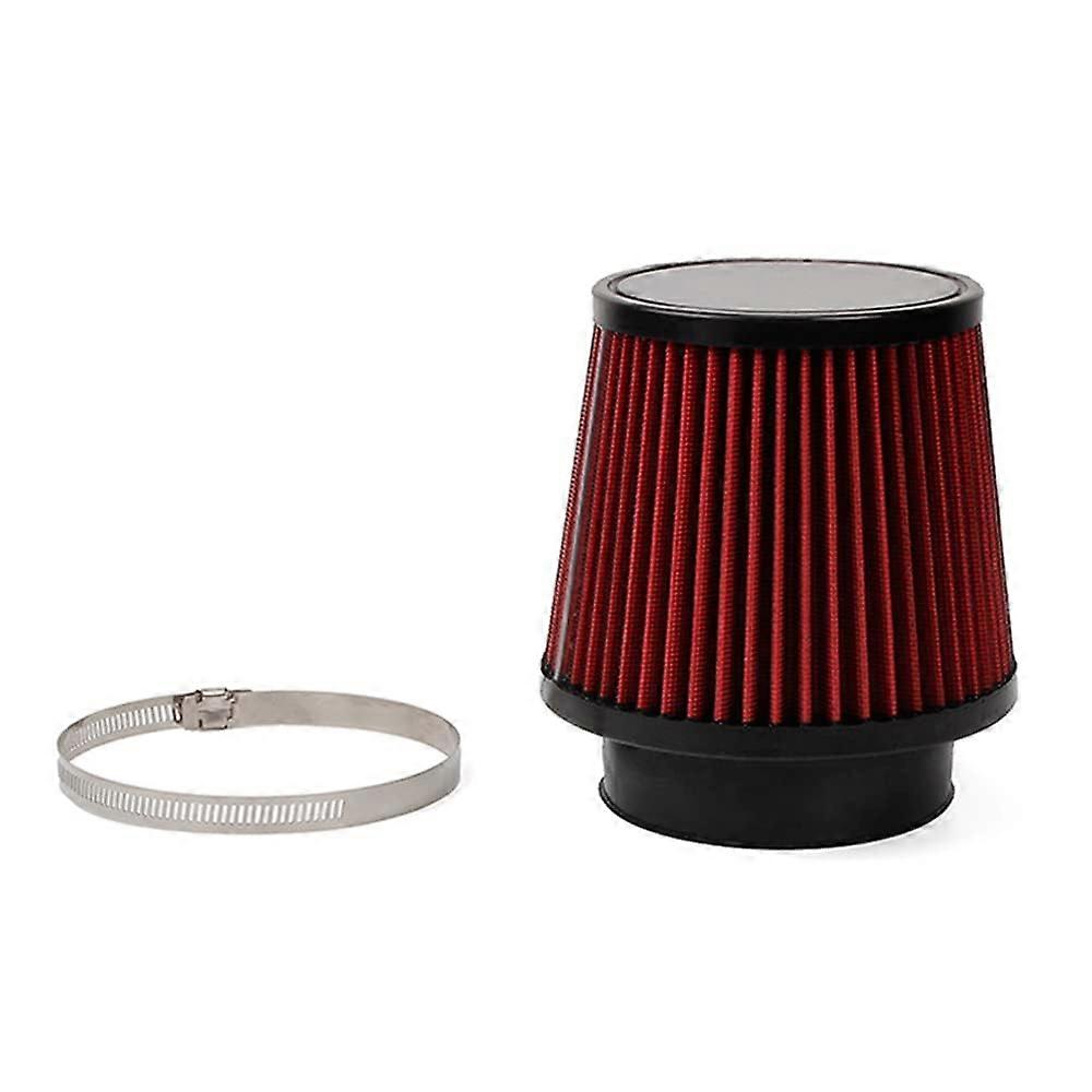 Red 4" 100mm Inlet Cone Replacement Dry Air Filter For Car Cold Air Intake High Flow Performance