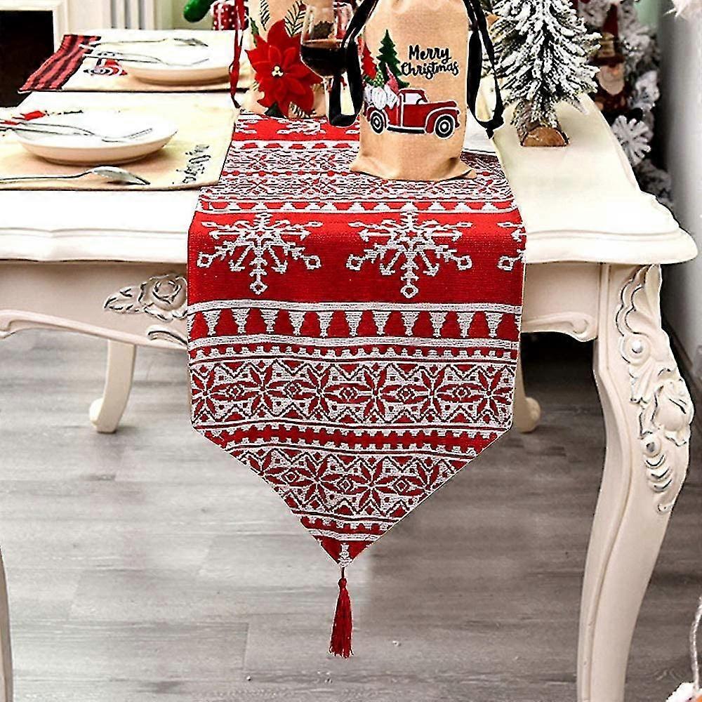 Christmas Table Cloth, Christmas Table Runner, Cotton And Linen Christmas Table Runner, Classic Table Linens For Dining, Party