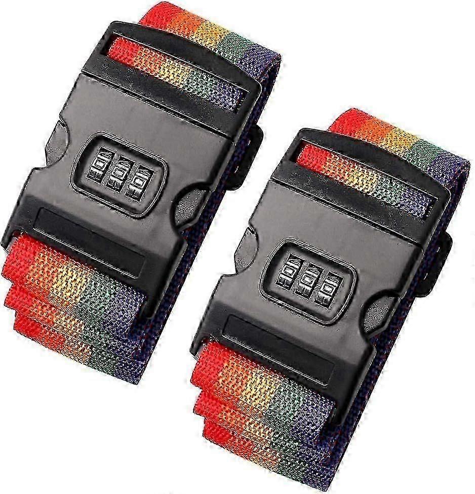 2 Pieces Luggage Straps with Coded Lock - Packing Belt for Suitcase on Your Flight Trip