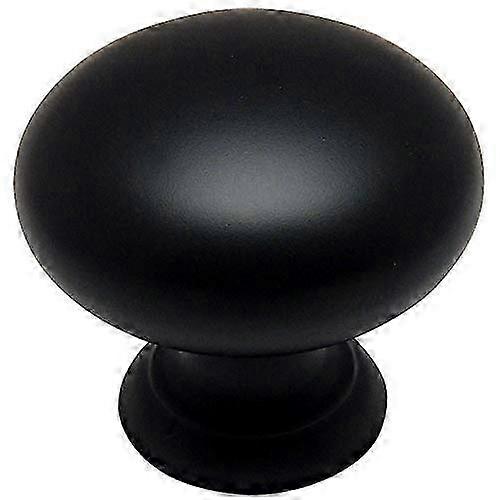 LM  Flat Black Round Mushroom Knobs 1-1/4" RYS