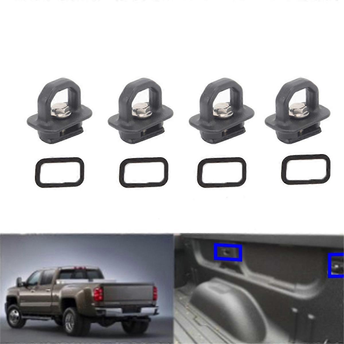 Black Truck Bed Side Wall Anchors 4Pcs Set for Silverdo