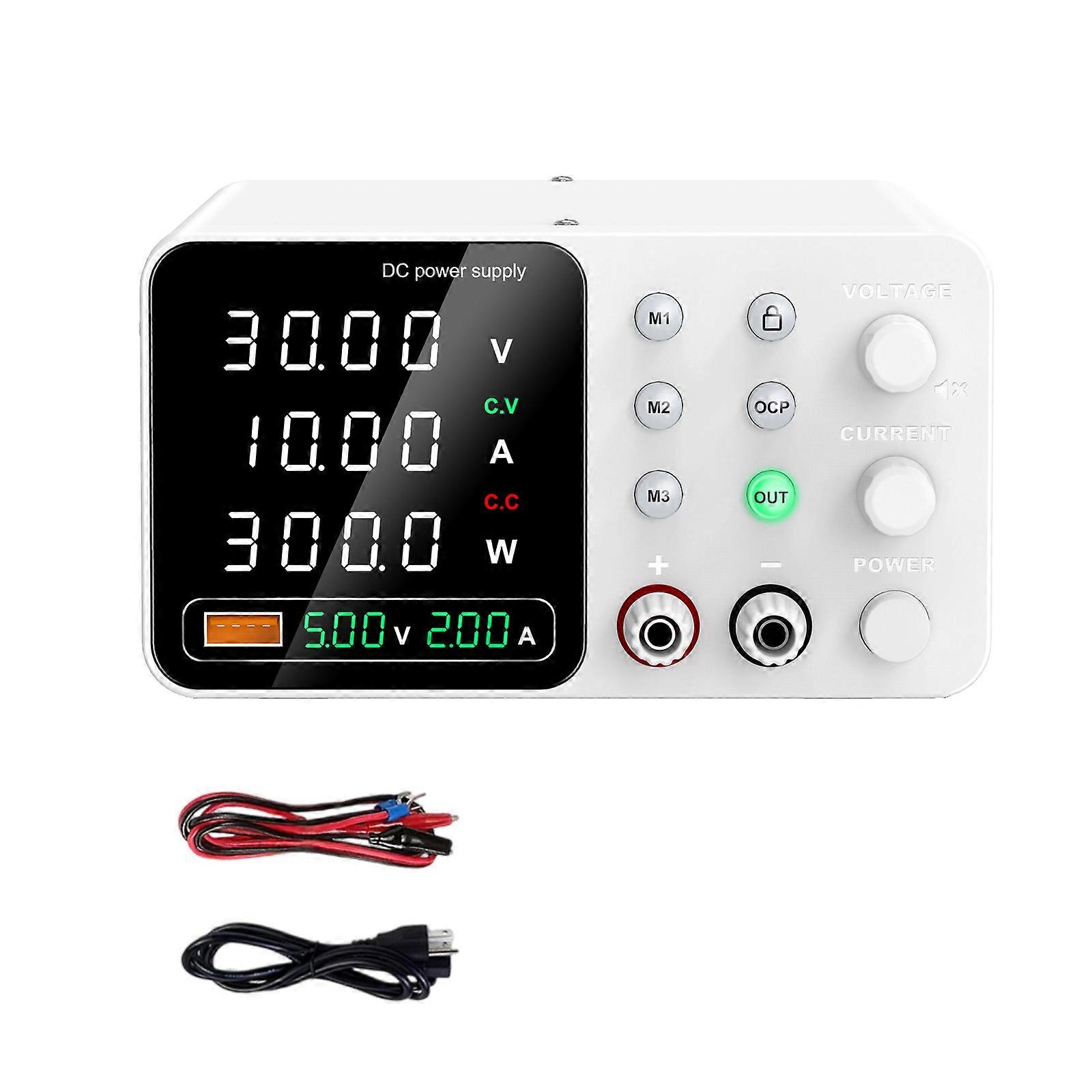 Laboratory and Electronics Repair 0 to 30V/60V/120V Power Supply with Temperature Control Data Store White