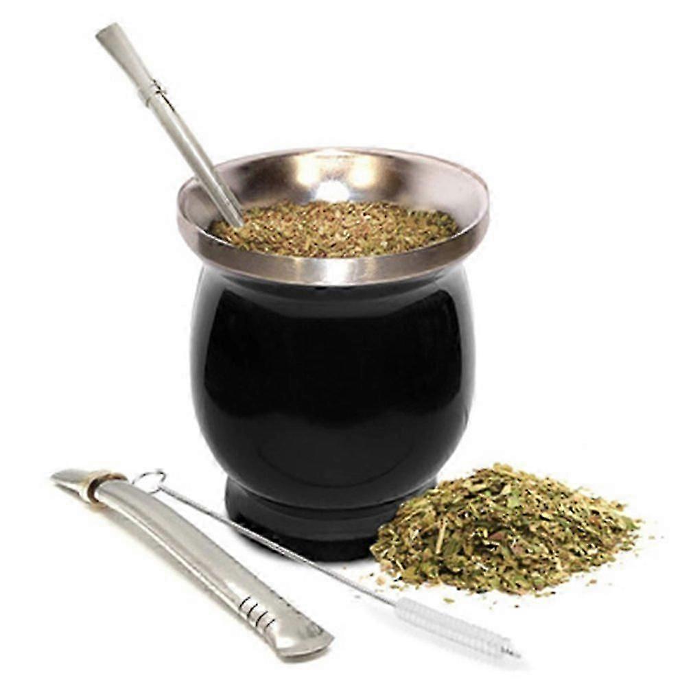 طقم Mate Gourd طقم أكواب شاي ميت من الفولاذ المقاوم للصدأ مزدوج الجدار ومجموعة بومبيلا تتضمن Yerba Mate Gourd (كوب) مع بومبيلا واحدة