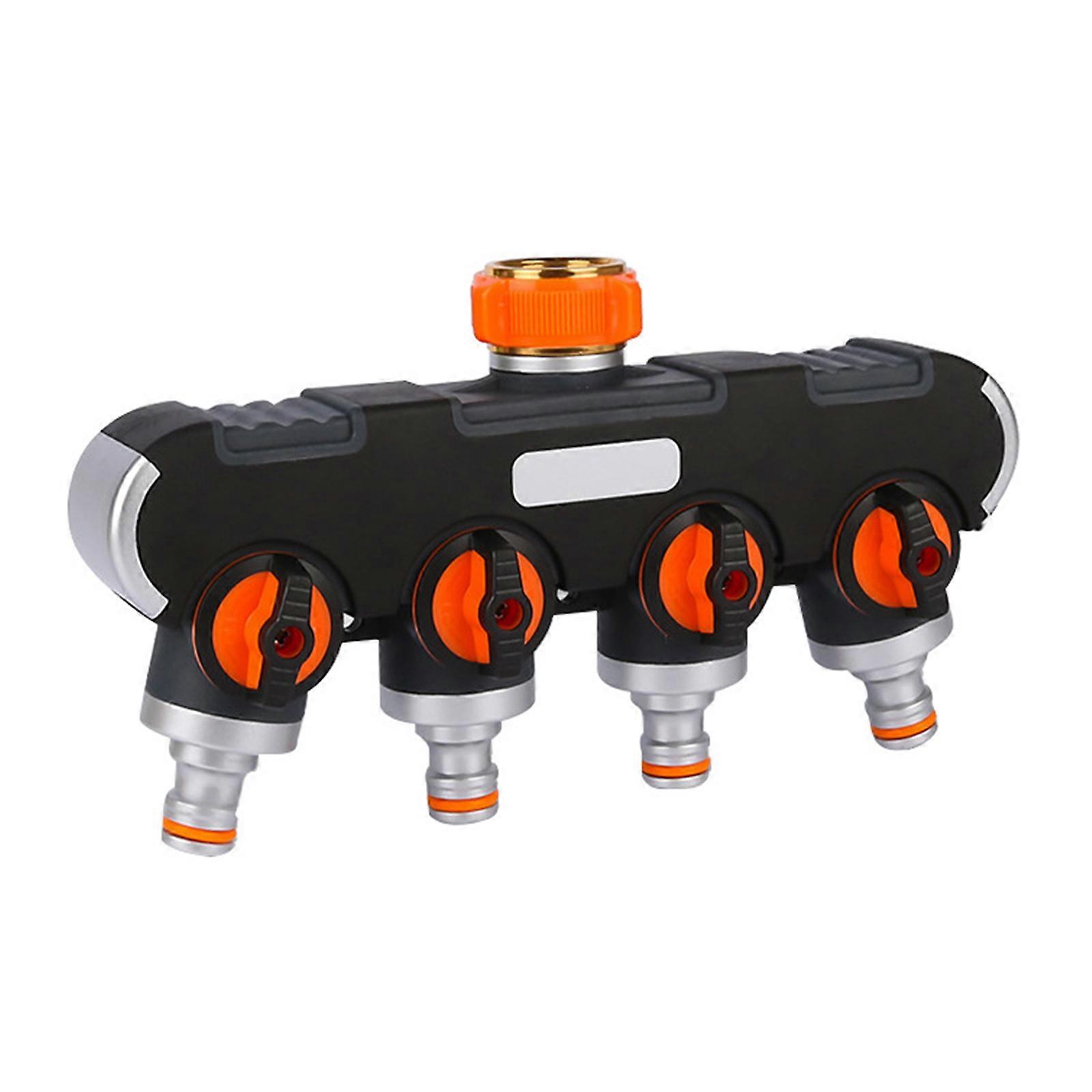 4 Way Garden Irrigation Hose Splitter Pipe Joints Water Tap Faucet Adapter Connector Distributor Lockable Splitter