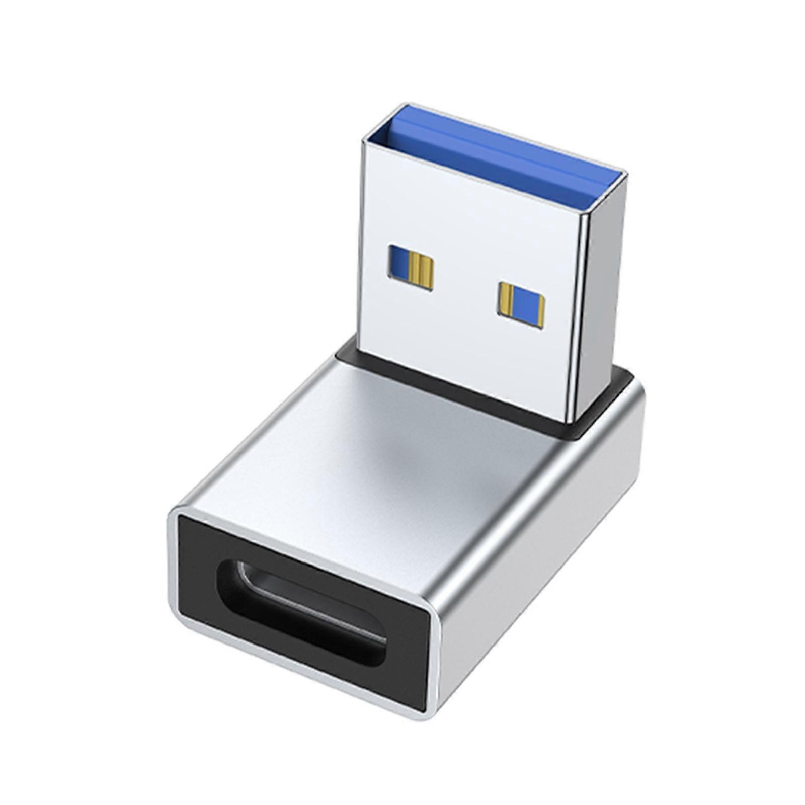 Male to Female Charging Adapter, Aluminum USB3.0 to Type-C Connector Converter Support Data Sync for Card Reader Mouse  Silver
