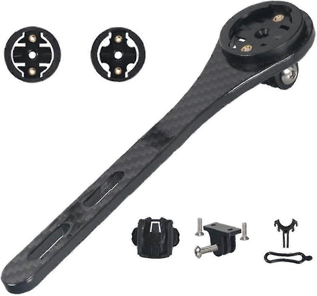 Bike Road Computer Mount Carbon Fiber Speedometer Handle Holder Bracket Camera Clip Lamp Mount 3k Gloss Black