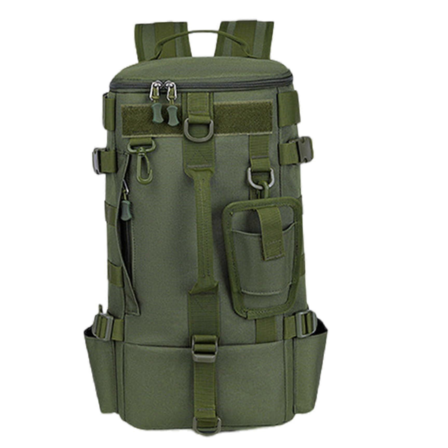 Fishing backpack 8x7x17 Multipocket large capacity fishing bag with rod holder zipper closure waterproof multiple transport options Tackle bag
