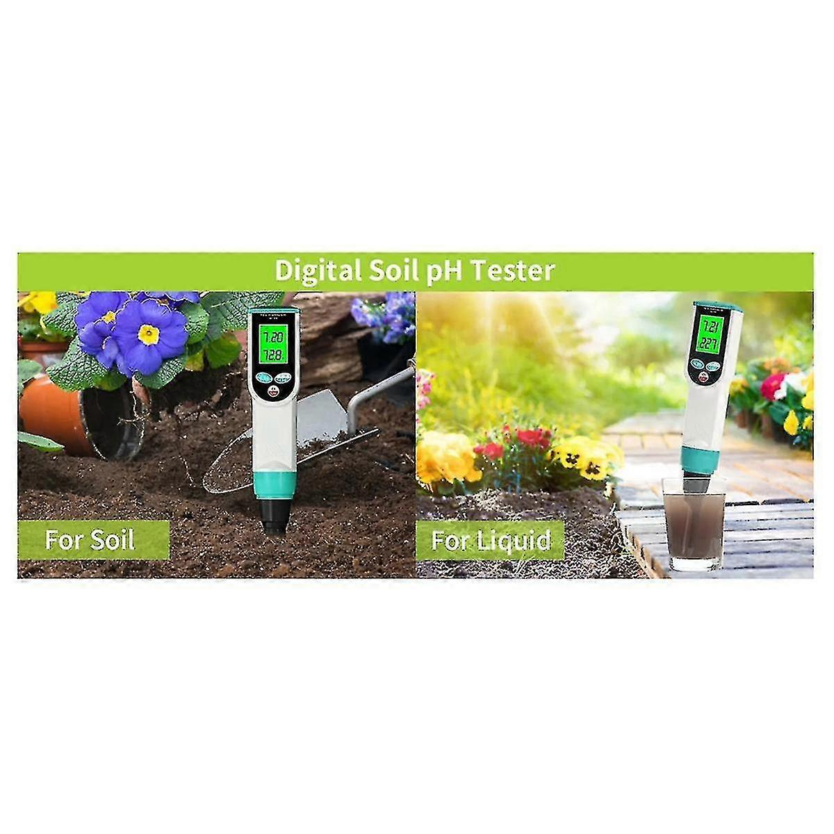 Soil Ph Meter 0.00-14.00ph Digital Temp Acidity Soil Tester Sensor Analyzer For Outdoor Planting Ga