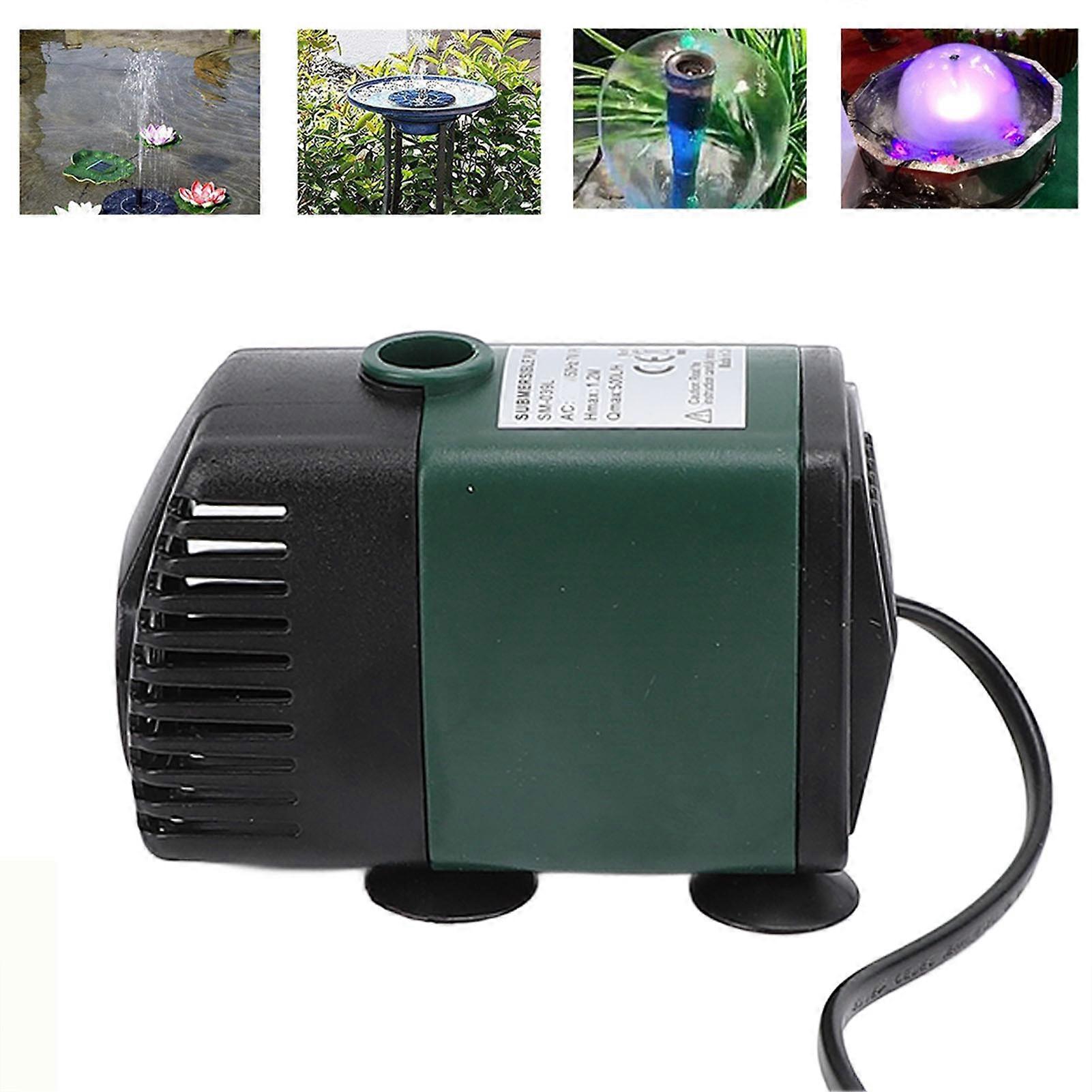 مضخة مياه نافورة غاطسة صغيرة في الهواء الطلق IP68 تحمي 7 واط 500 لتر / ساعة لحوض السمك حوض السمك بركة SM-039L الولايات المتحدة التوصيل 110 فولت 